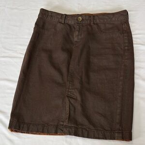 Banana Republic Coated Brown Denim Skirt Size 26